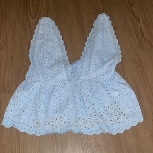 Never worn, blue blouse